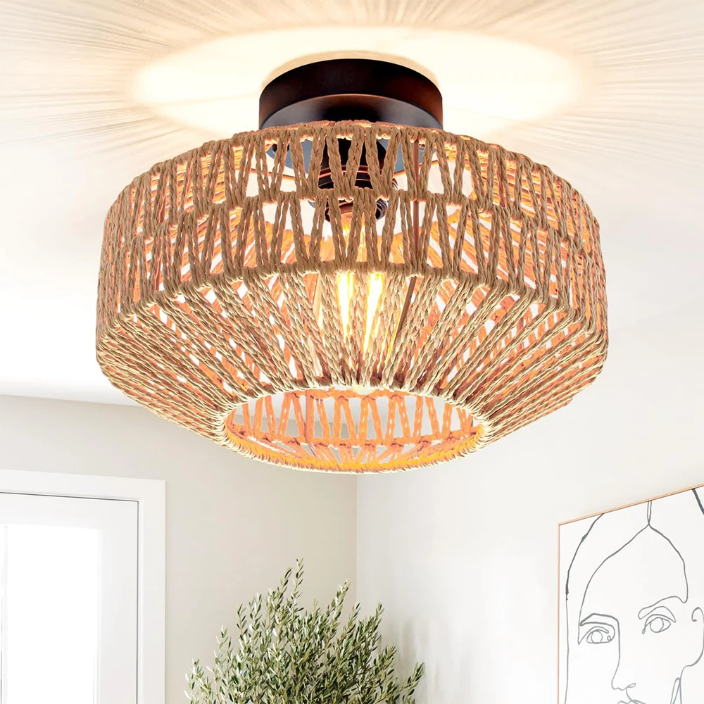 

Классическая бамбуковая плетеная люстра, лампа ручной работы, Подвесная лампа, искусственный потолок, лампочка без лампочки, Плетеный ротанговый Декор для дома