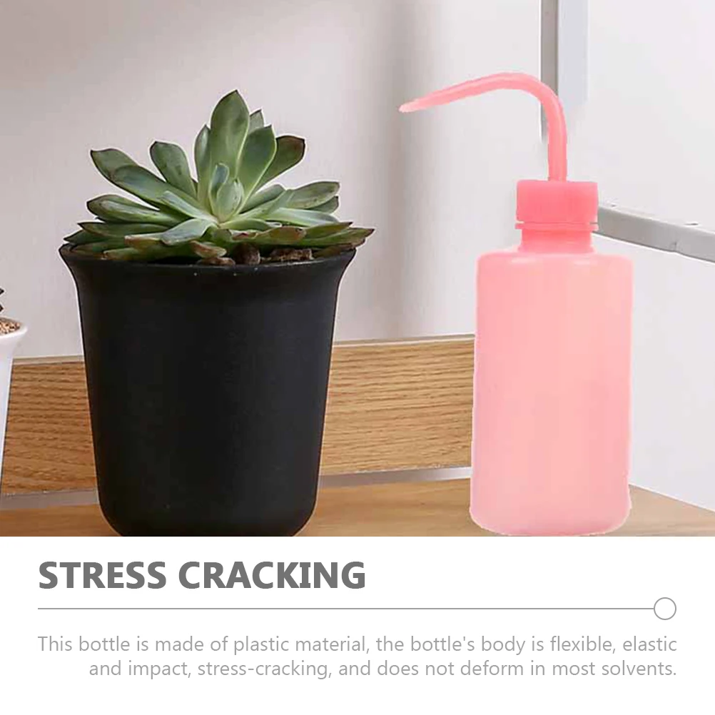 

8 Pcs Thickened Curved Spout Squeeze Bottles Plants Watering Empty Plastic Transparent Pink Squeeze Bottle Black Tools