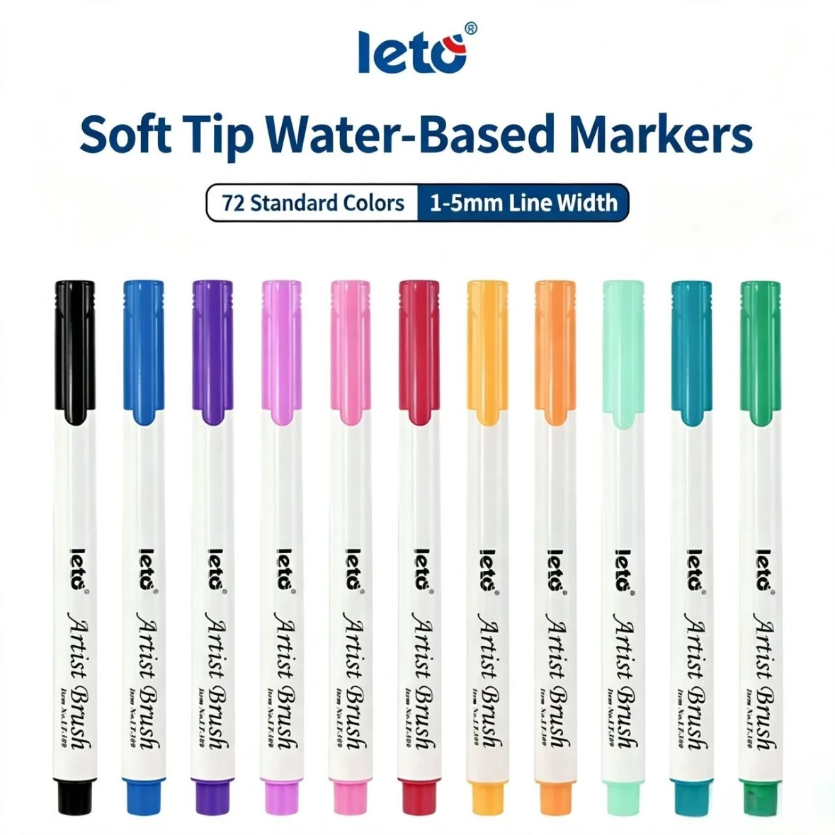 Soft Tip Water Based Marker Pens Non‑Toxic Non‑Bleeding, DIY Hand Drawing Poster Graffiti Watercolor Pens School Stationery