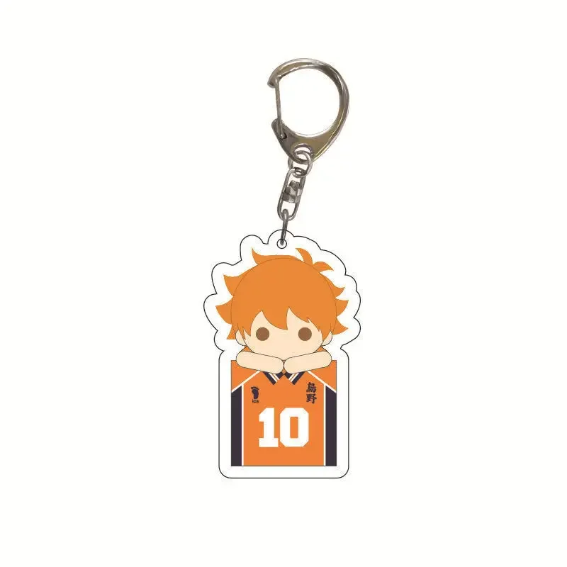 Haikyuu!! Volleyball Youth Anime Peripheral Sushi Series Acrylic Key Chain Shoyo Hinata Schoolbag Pendant Keyring llaveros Gift