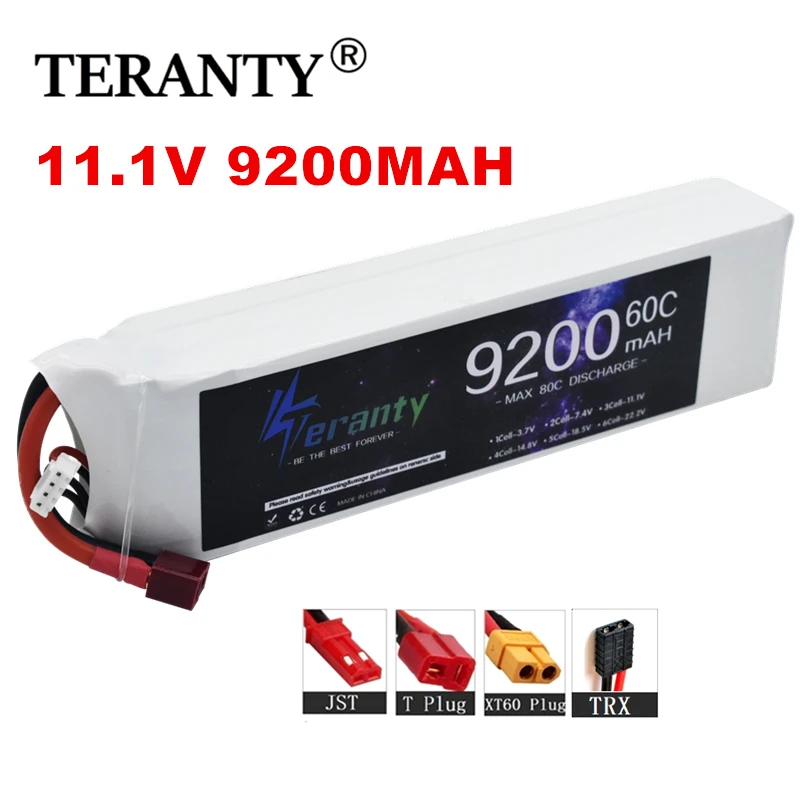 Batería Lipo de 9200mah 3S, 11,1 V, 60C, para coche, camión, tanque, barco, Truggy, Drone, 11,1 V, con enchufe XT60 XT90 Deans T TRX