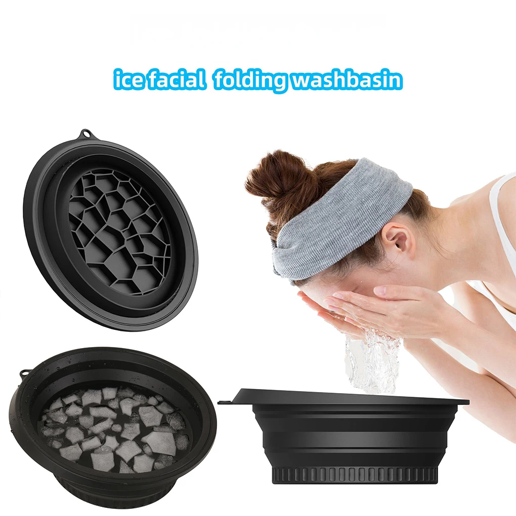 

ABS Large Silicone Bowl For Facial Ice Baths Reusable And Space-saving Large Foldable Silicone Bowl