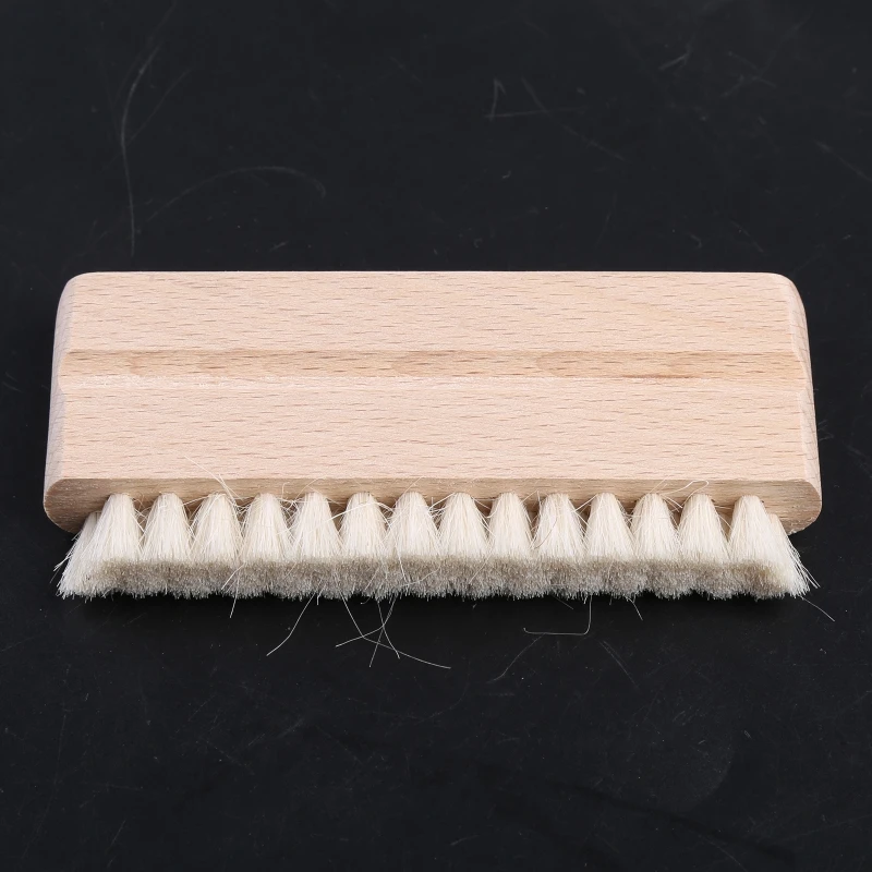 فرشاة تنظيف سجل الفينيل ، مكافحة ساكنة ، شعر الماعز ، مقبض خشبي ، منظف لمشغل الأقراص المضغوطة ، القرص الدوار ، LP