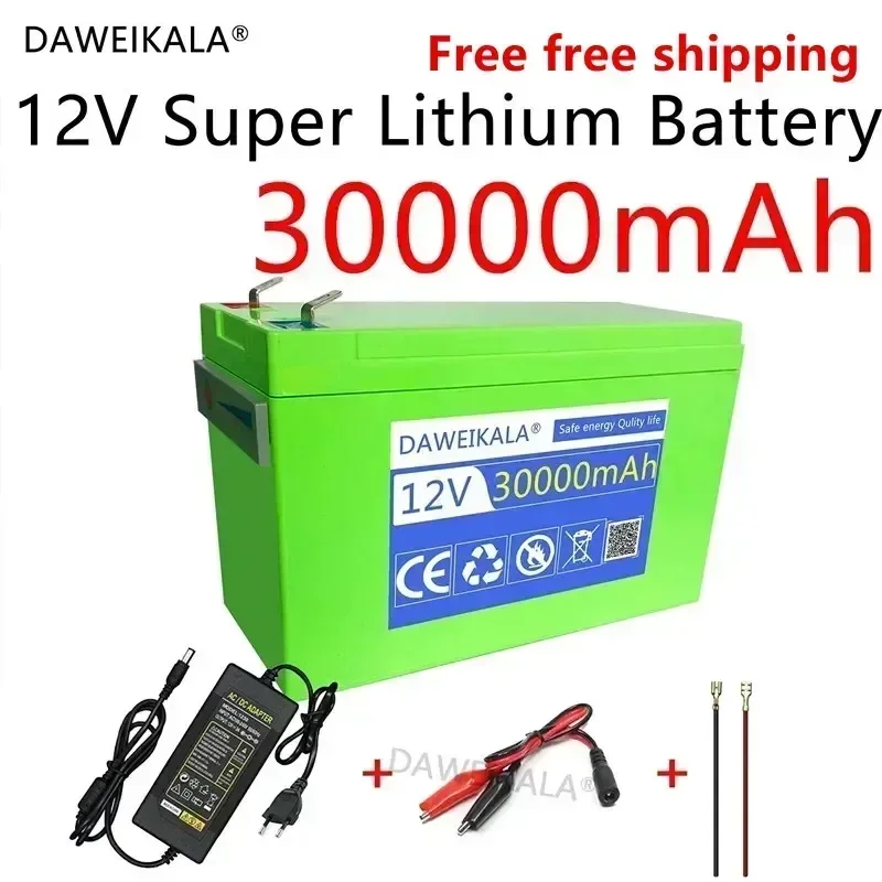 

NEW 12V Battery 30Ah Built-In High Current 30A BMS 18650 Lithium Battery Pack For Electric Vehicle Battery 12.6V Charger