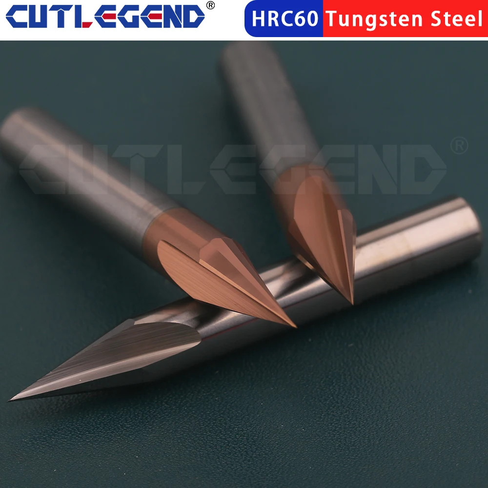 Talang pemotong penggilingan 30 derajat 2 3 seruling karbida sudut Countersink Chamfer pabrik Deburring 4 6 8 10mm tepi V Grove Router