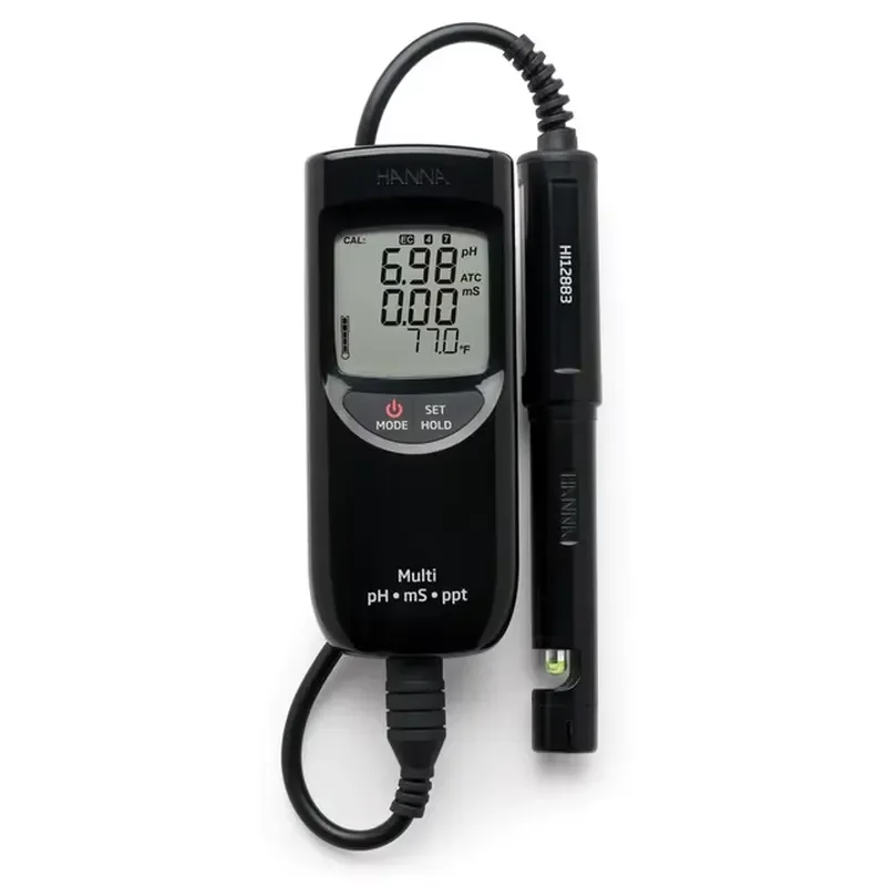 for HANNA HI991301 Portable Waterproof pH EC TDS Meter 0-20mS/cm Conductivity Nutrient Solution Monitor High Range