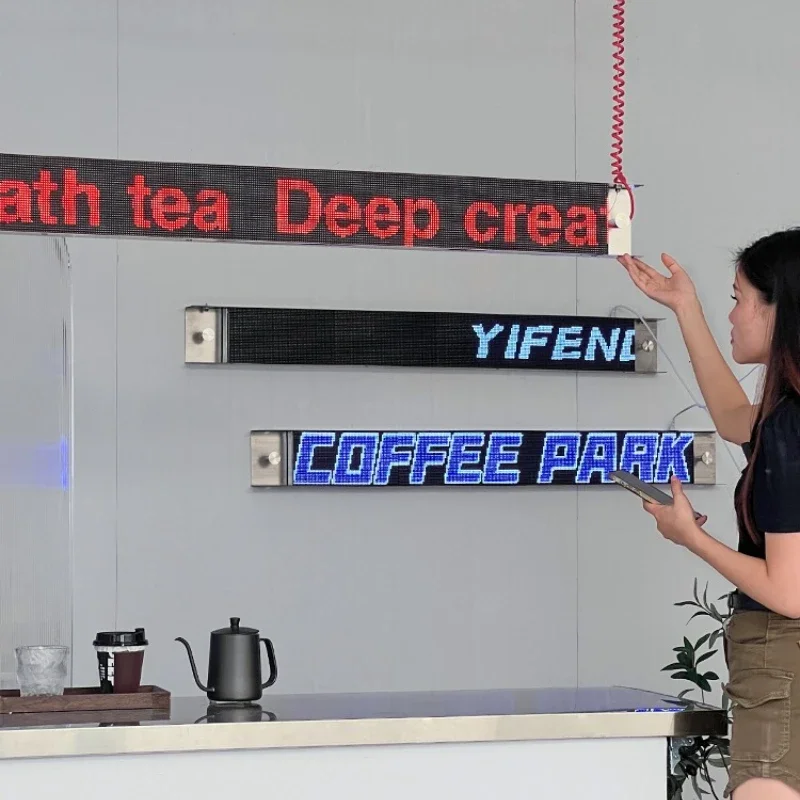 

light box scrolling word screen, mobile phone remote control to change words, creative door electronic luminous billboard