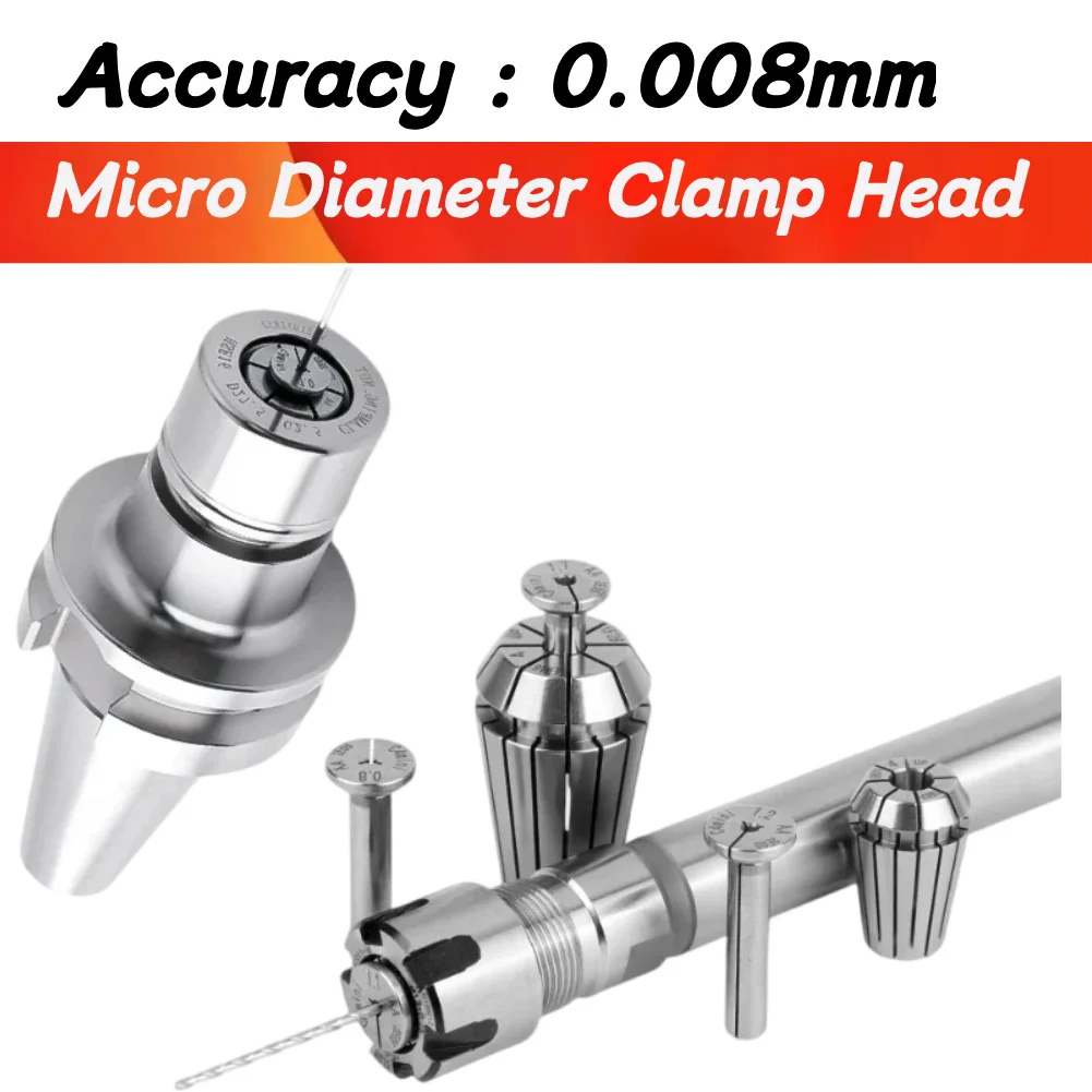 High Precision Micro Diameter Chuck Can Be Used with ER/SK/HC Series 0.5~2.5mm Spring Elastic Mini Reducing Tube Clamp Drilling