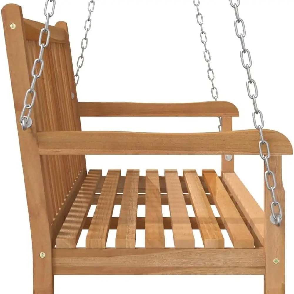 مقعد أرجوحة من خشب الساج في الهواء الطلق، 44.9x23.6x25.2، راحة الفناء للاسترخاء #5