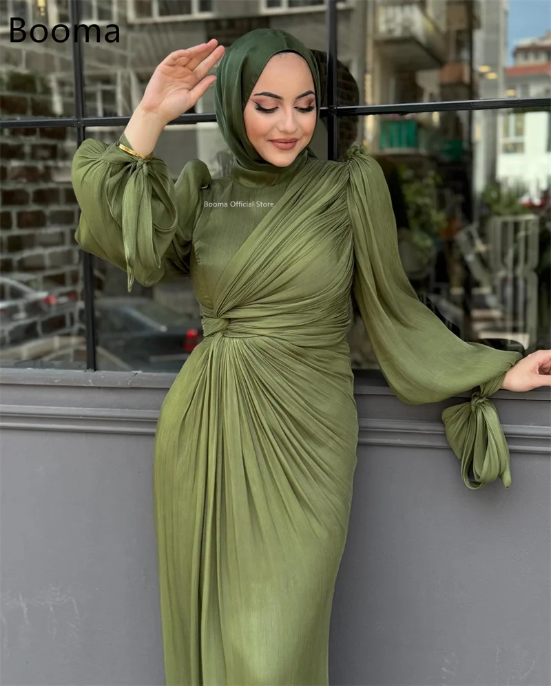 Booma حورية البحر للنساء للحفلات الراقصة مناسبة رسمية للنساء فستان سهرة طويل بطول الأرض طيات مخصصة 2025