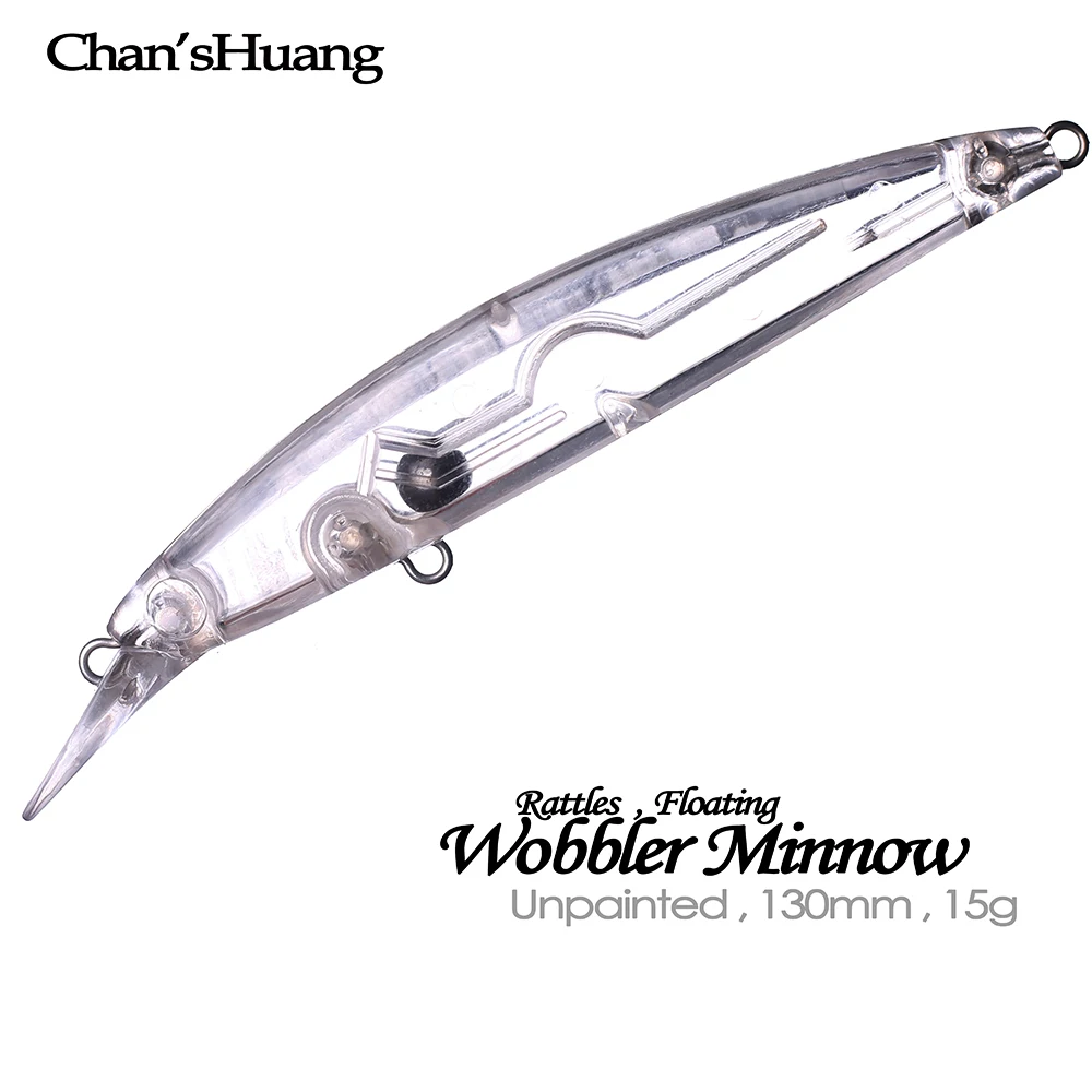 

Chan’sHuang 20PCS Unpainted Blanks Bait 13cm 15g Floating Rattles Wobbler Minnow DIY Handmade Artificial Fishing Lure Tackle