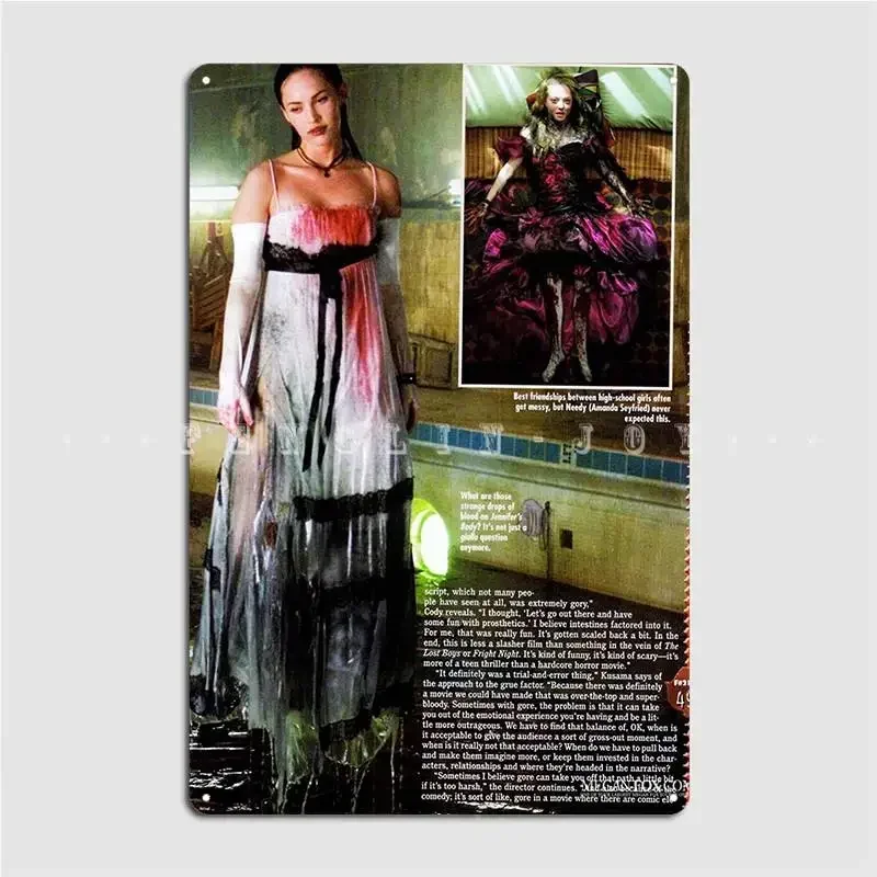 Jennifers Body Dress Magazine Metal Sign Plaques Party Designing Wall Mural Tin Sign Poster