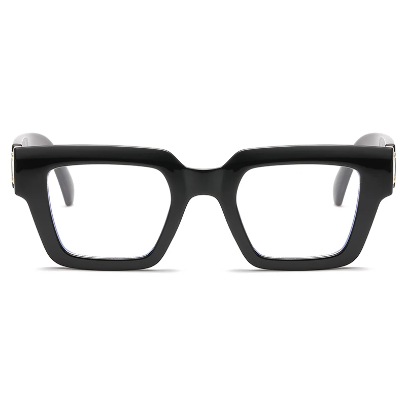2024 neue Mode Anti Blaues Licht Gläser Einfache Quadratische Große Rahmen Flache Licht Gläser Tinte Muster Design Brillen Rahmen Weibliche