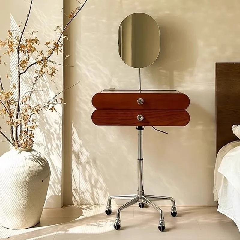 Removable dressing table with makeup mirror Integrated dressing table Home bedroom Makeup table Vintage