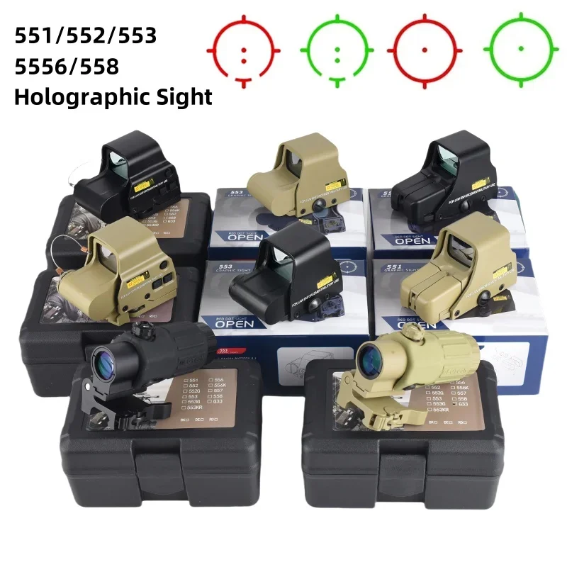 Tactical 558 Reflection Hologram Dot Sight Optical Airsoft Scope 552 551  Red Dot Sight  Hunting  Riflescope for 20mm Rail Mount