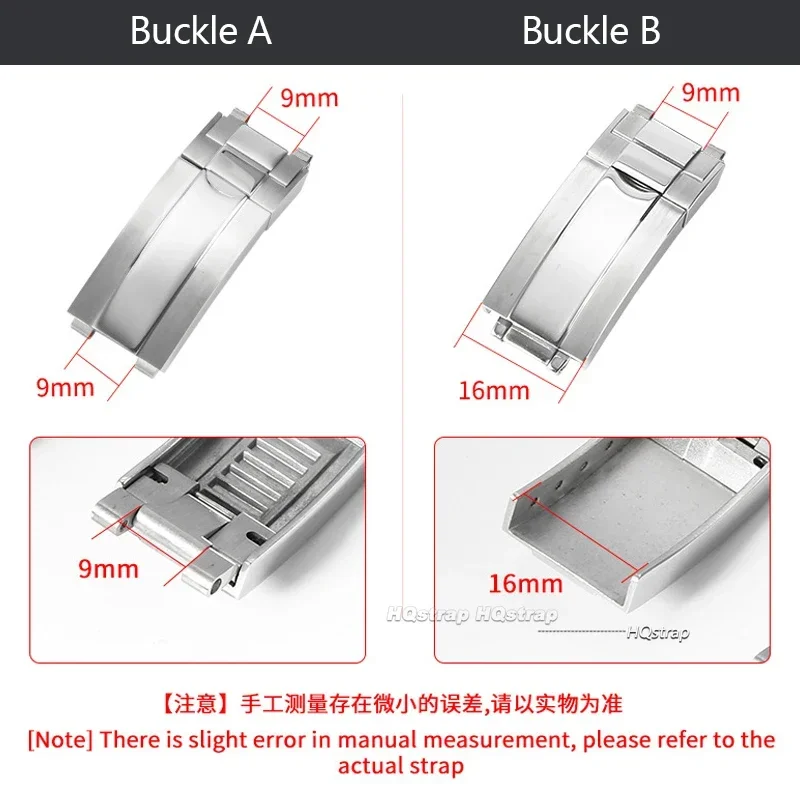9x9mm Watch Buckle for Rolex DAYTONA SUBMARINER GMT Watch Band Clasp Stainless Steel Fine-tuning Pull Button 9X16mm Buckles image 5