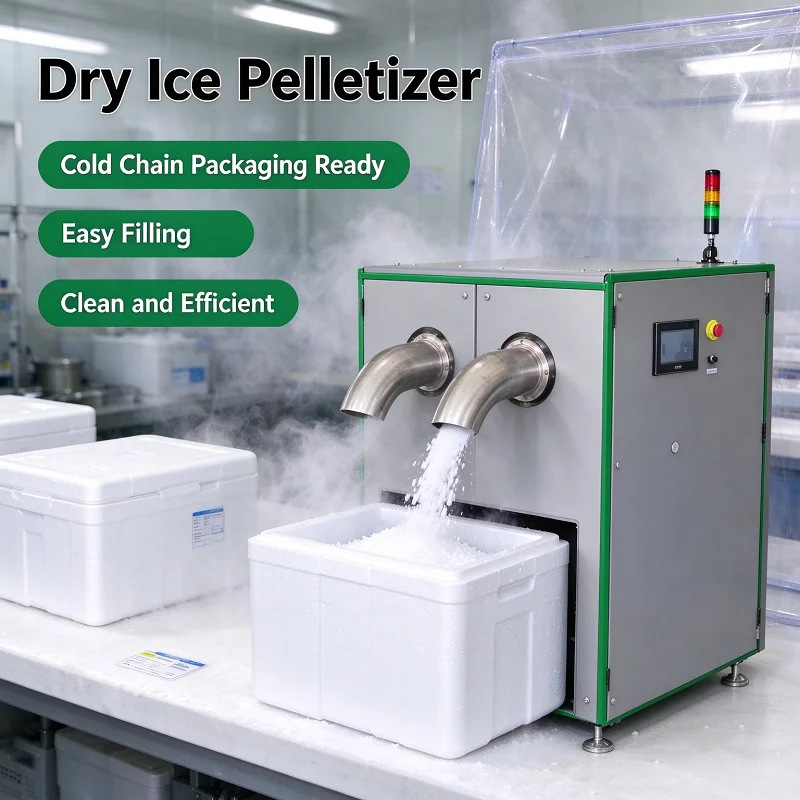 Dry Ice Pelletizer 50kg/h 1550 Density CO2 Granulator Commercial Machine for High Density Pellet Production