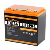 Cloudenergy 12V 100Ah LiFePO4 Battery Pack 1280Wh Energy, 6000+ Cycles, Built-in 100A BMS, Support Series/Parallel, Backup Power