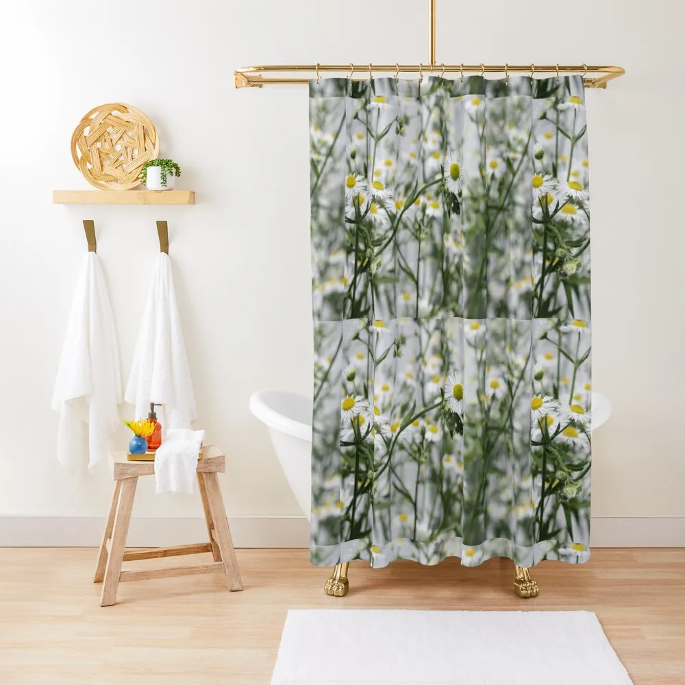 

Daisies Shower Curtain Bathtub Modern Bathroom Accessories Waterproof Fabric Shower Bathroom Accessory Curtain