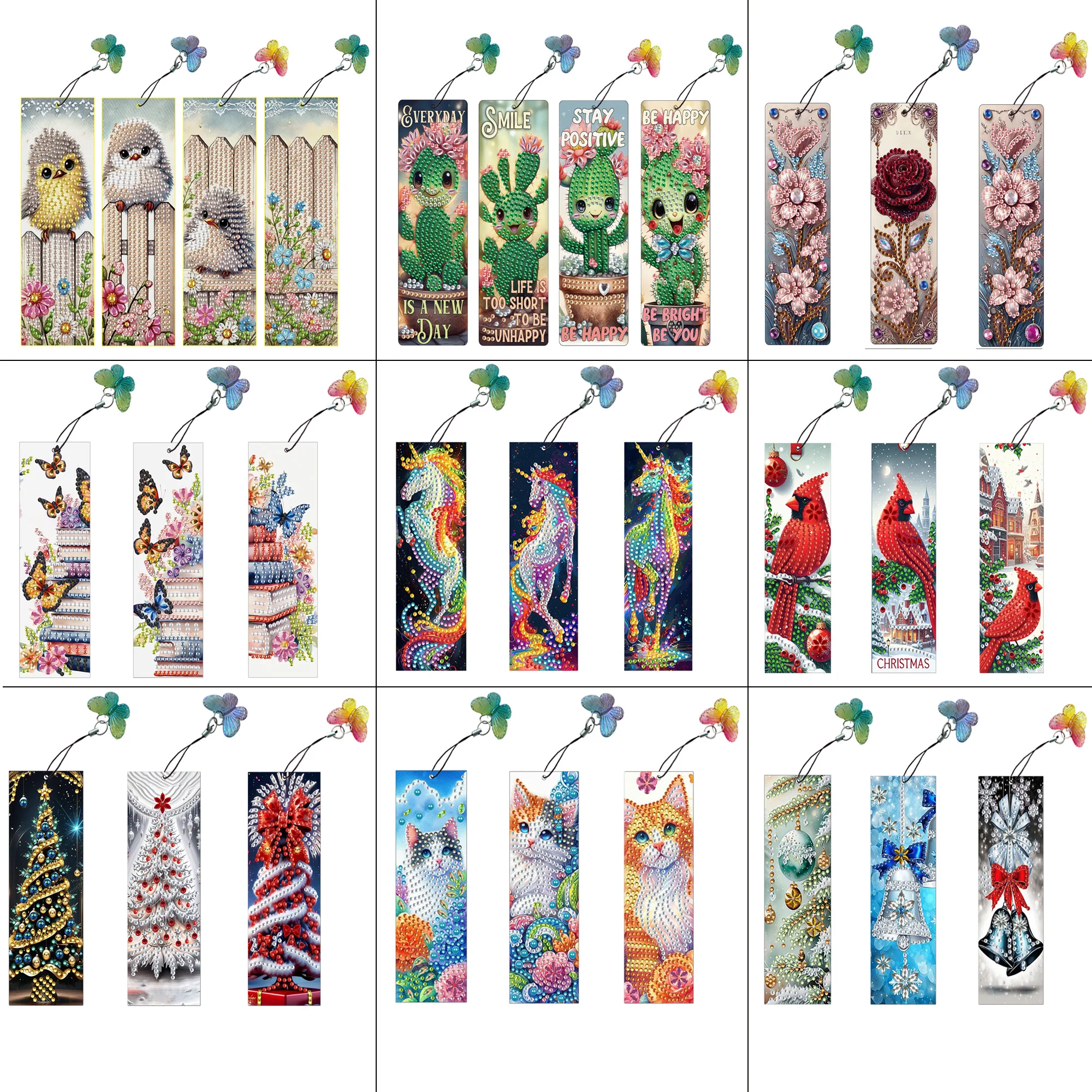 3/4Pcs Diamond Painting Bookmarks Kits,DIY Dreamcatcher Bookmarks Bling Crystal Pendant Bookmarks Art Gift for Adult Beginners