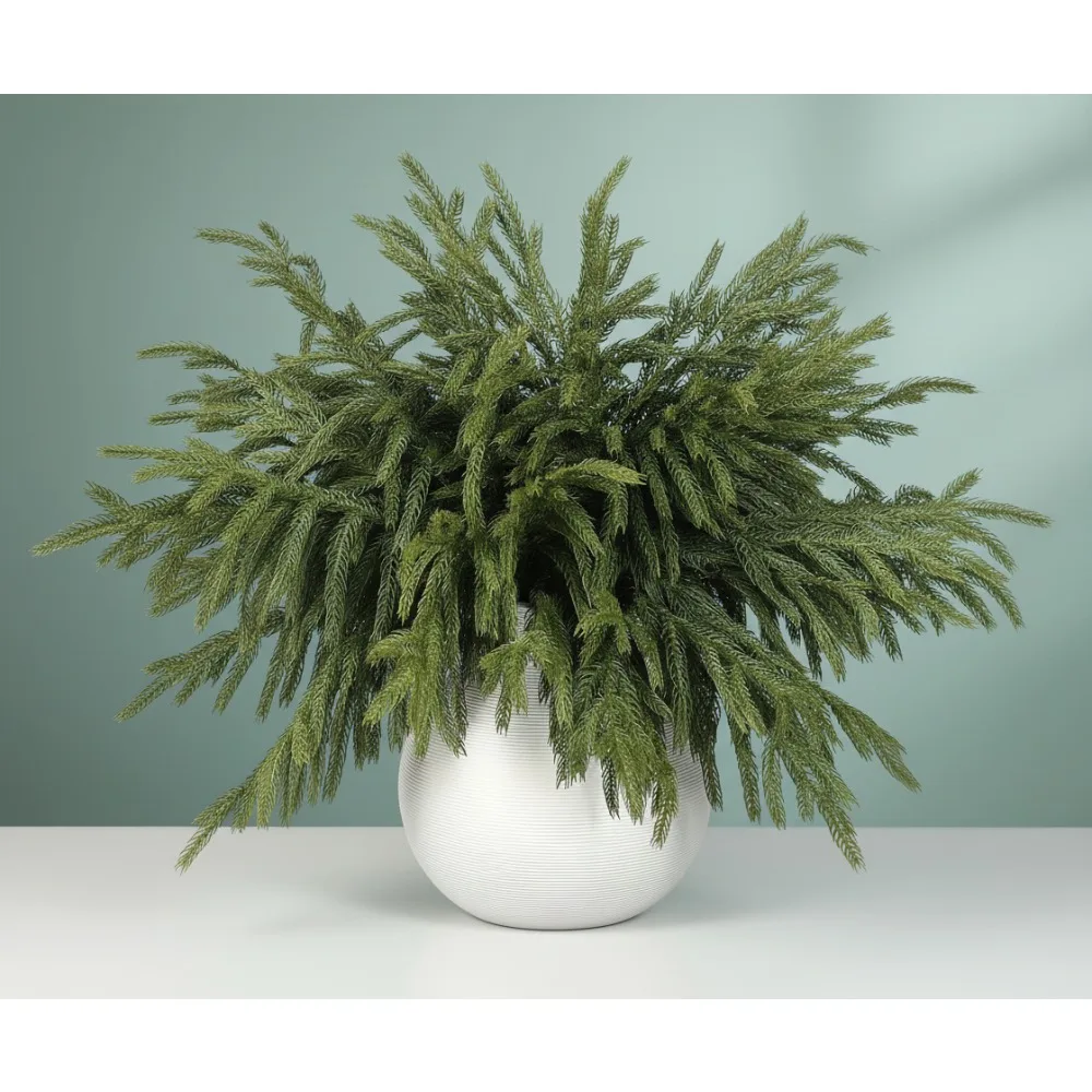 

16 Pcs Real Touch Norfolk Pine Branches 18" Artificial Christmas Greenery Stems for DIY Crafts Wreath Garland Home Decor