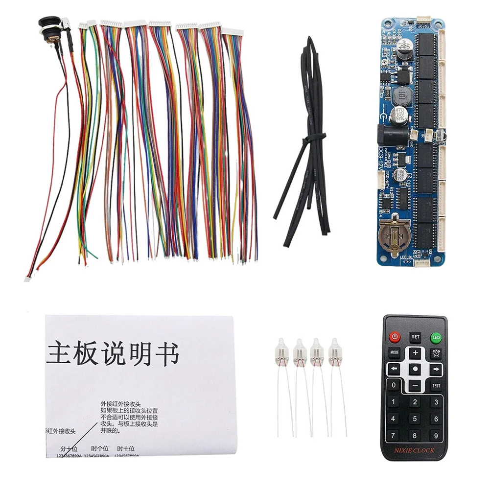 

1set MAX1771 DS3231M Clock Chip And Oscillator 6-bit Glow Tube Board Remote Control Glow Tube Clock DIY For In12 In14 In18 Qs301