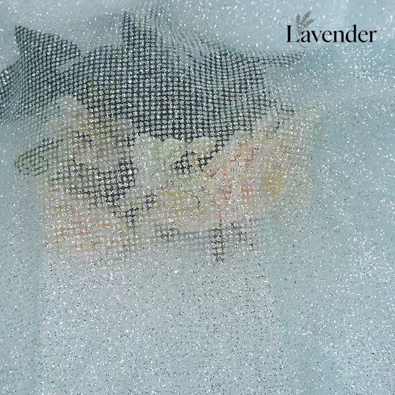 Encrypt powder mesh sequin mesh fabric sewing dress DIY scene decoration handmade stiff fabric