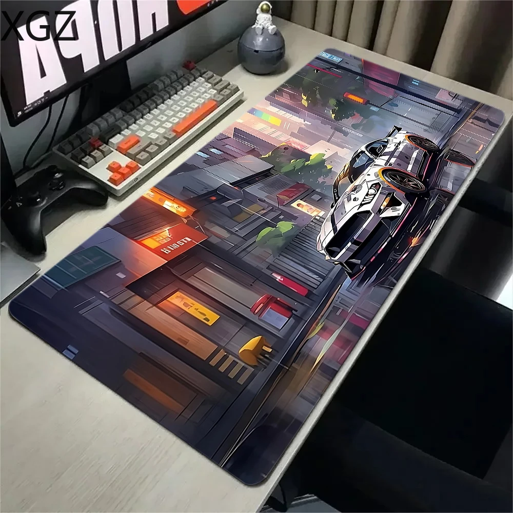 XL XXL Mustang Sports Car Graffiti Animation Game Mouse Pad Large Desk mat Anti-slip Fine Seams Cleanable Suitable for Office