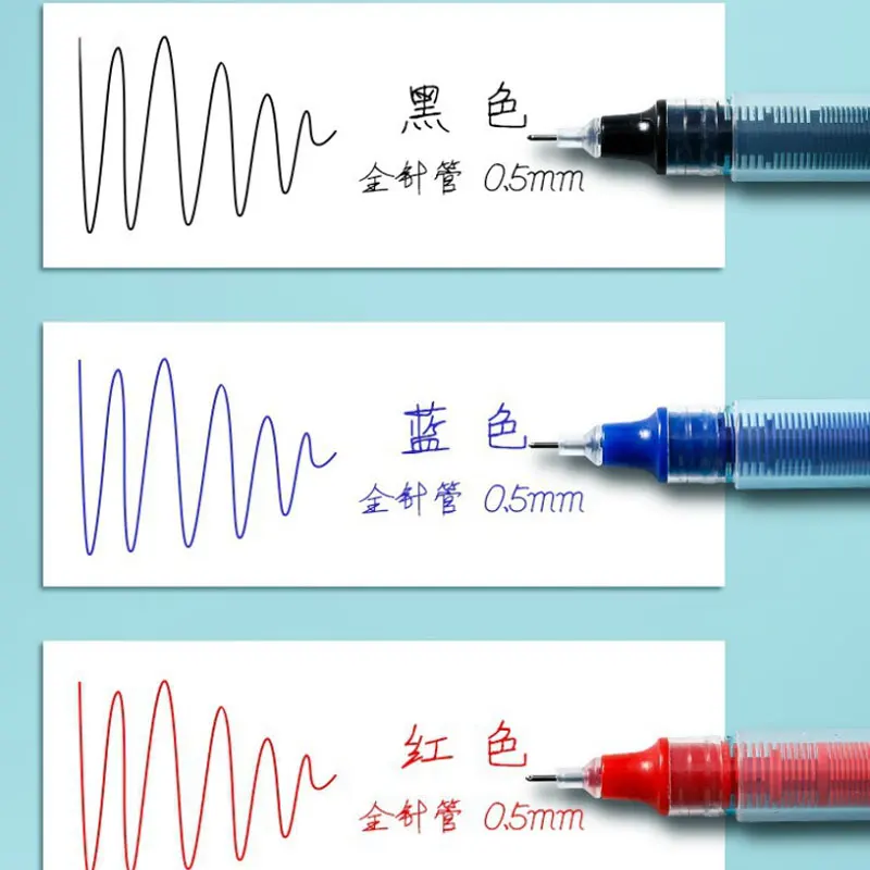 10 قطعة/المجموعة عالية الجودة إبرة نوع جل أقلام مستقيم السائل قلم حبر جاف القرطاسية اللوازم المكتبية المدرسية الكتابة