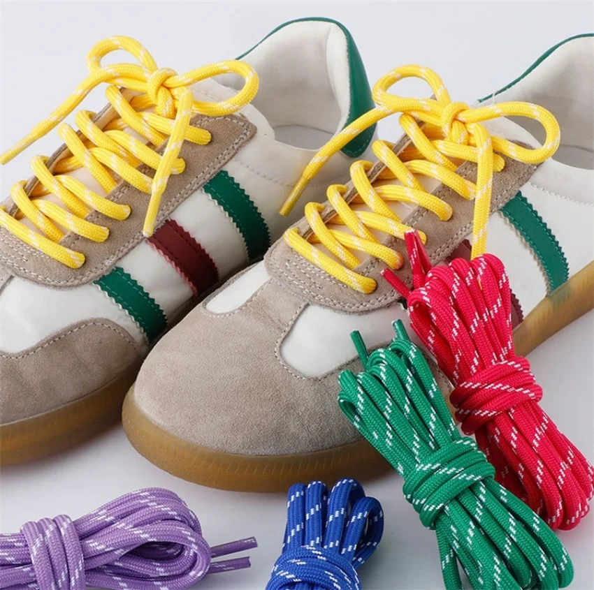 1 pair length 100cm DE Training Shoes Laces Width 5mm Round  Shoelaces For Canvas Casual De Xun Shoes Strings