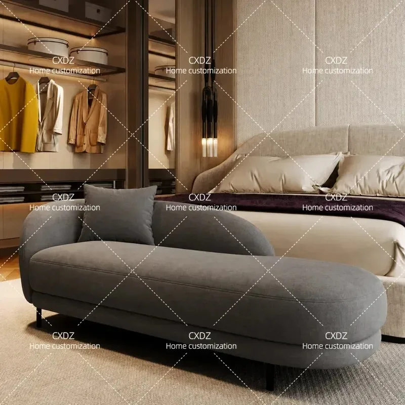 Simple Light Luxury Bedside Stool Small Sofa Shoe Changing Bench for Bedroom Balcony Living Room Compact Accent Seating