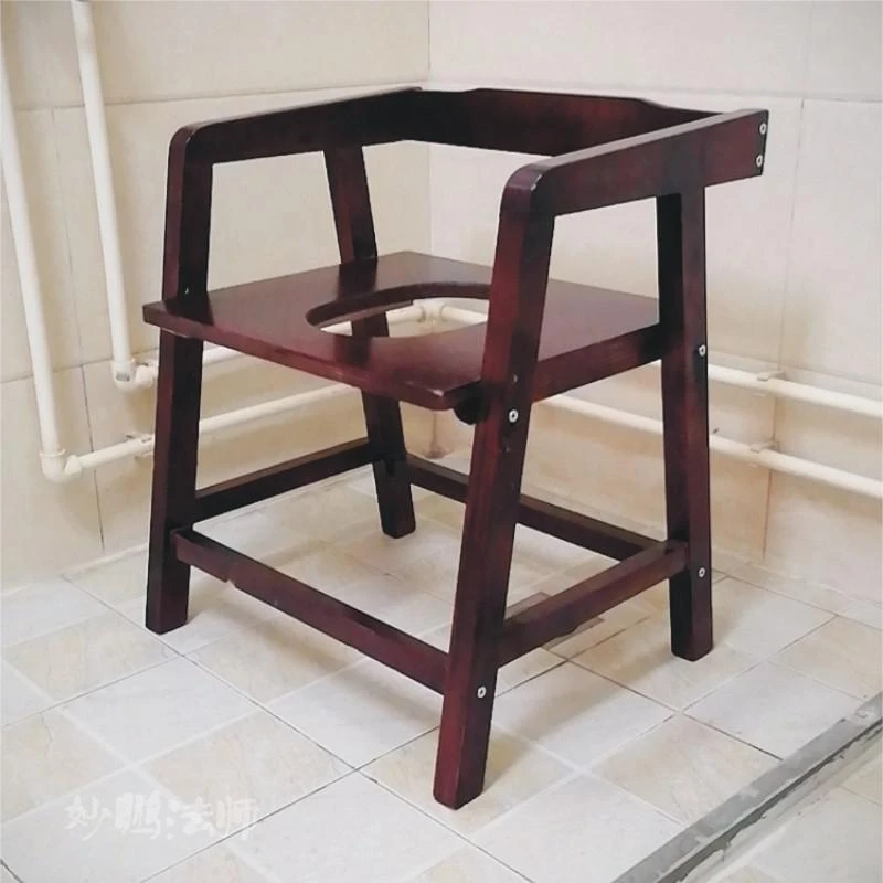 Pregnant women's solid wood toilet stool for the elderly to use the toilet armrest booster