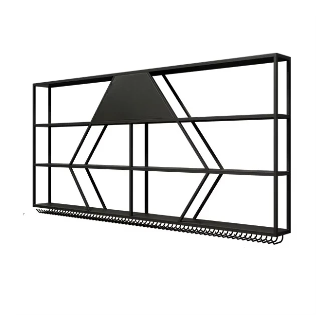 

#@Bar wall-mounted custom-made illuminated iron art multi-level display cabinet, wall-mounted storage rack