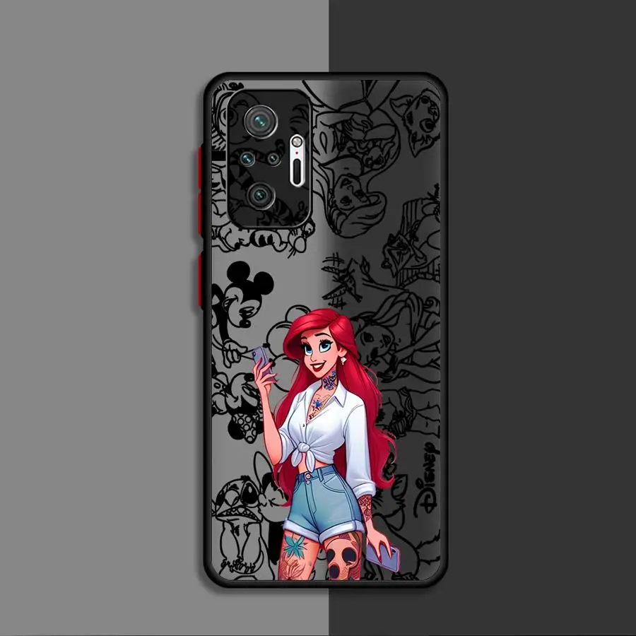 ديزني ارييل الأميرة غطاء من البولي يوريثان حافظة لهاتف شاومي ريدمي نوت 11 12 13 14 برو بلس 12S 9S 10 لايت 11S 10S
