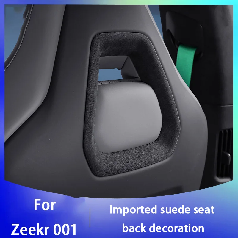 

For ZEEKR 001 2021-2024 Car Styling Auto Seat Back Trim Strip Decor Frames top Suede Cover Backrest interior Sticker Accessories