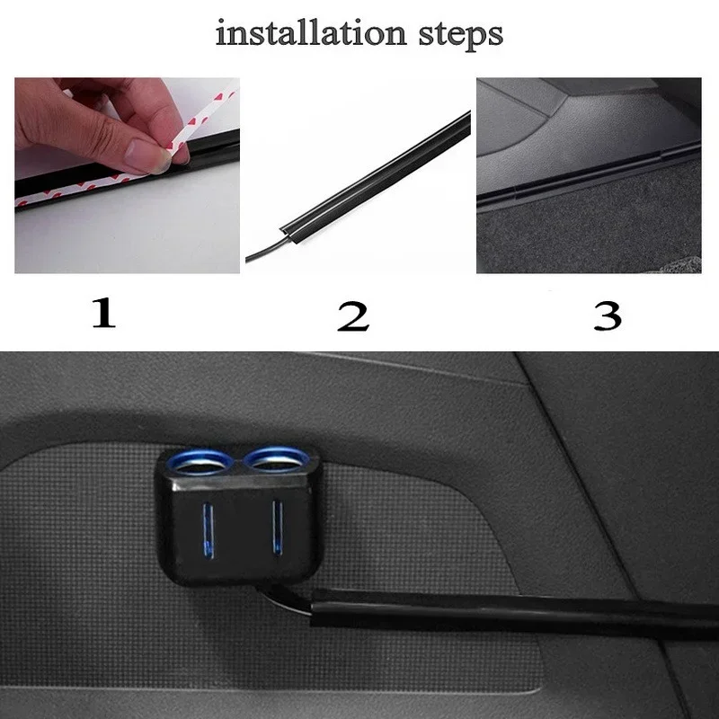 Hidden Car Cable Line Protective Cover Interior Data Cable Fixing Clamp Sleeve Protector Wire Line Organizer Auto Accessories