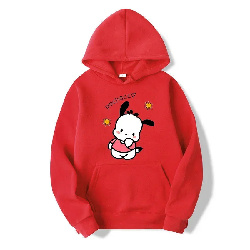 Cartoon Printed Male Sweatshirts Sanrio Pochacco Classic Pattern Trendy Long Sleeve Autumn Winter Casual Clothes Men Hoodies