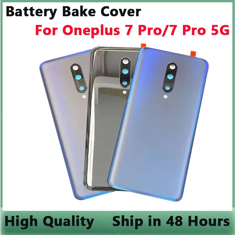 New Glass For Oneplus 7 Pro 5G Battery Door Back Cover Rear Housing Case For Oneplus7 Pro Replacement Parts With Camera Lens