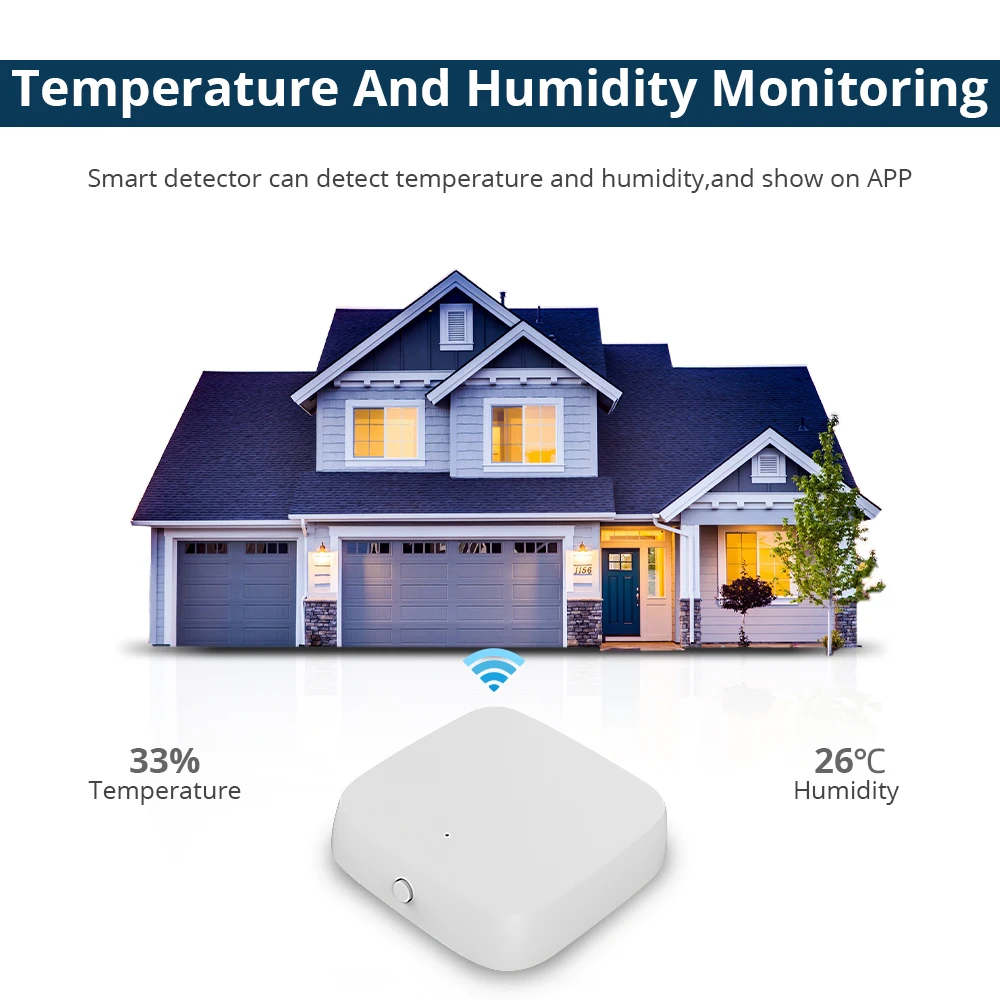 Yagusmart Tuya Zigbee Smart Temperature Humidity Sensor Detector Real Time Monitoring Alexa Google Home Smart Life APP Control