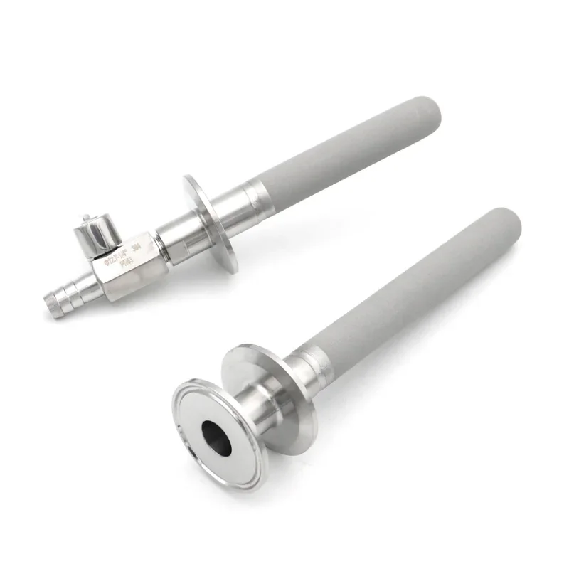 SS316L Carbonation Stone Tri Clamp 50.5mm Stainless Steel 1/4 NPT Gas Beer Homebrew Filter Aeration With 12.7mm Hose Barb