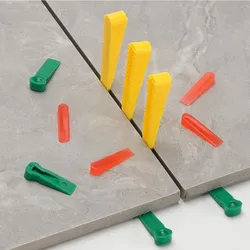 100pcs 5mm Plastic Tile Wedge Spacer Leveling Clips Floor Locator Reusable Ceramic Tiling Laying Adjustment Construction Tool