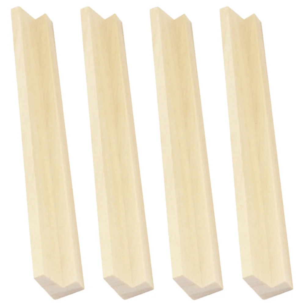 4 Pcs Base Dominoes DIY Holders Game Accessories Desktop Racks Wooden Displaying Bases Supply