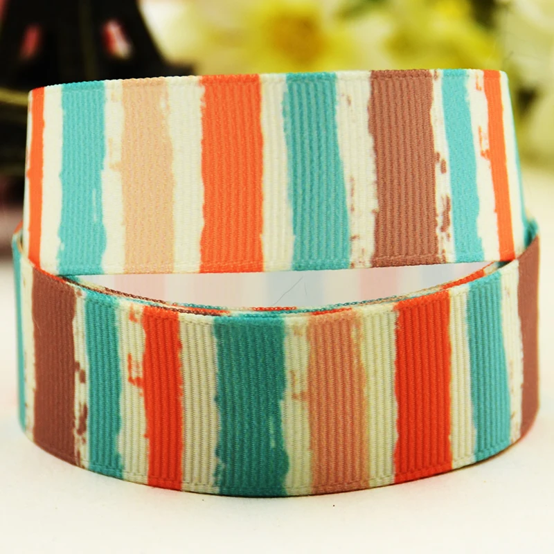 22mm 25mm 38mm 75mm stripe cartoon printed Grosgrain Ribbon party decoration 10 Yards satin ribbons