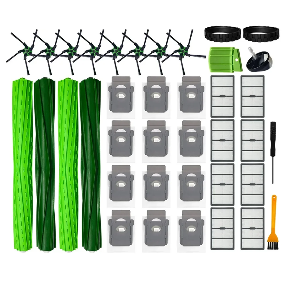 A58E-Per iRobot Roomba S9 / S9 Plus 9150 9550 Kit Pezzi di ricambio Accessori Spazzola laterale principale Filtro Hepa Sacchetto per la polvere Sacco