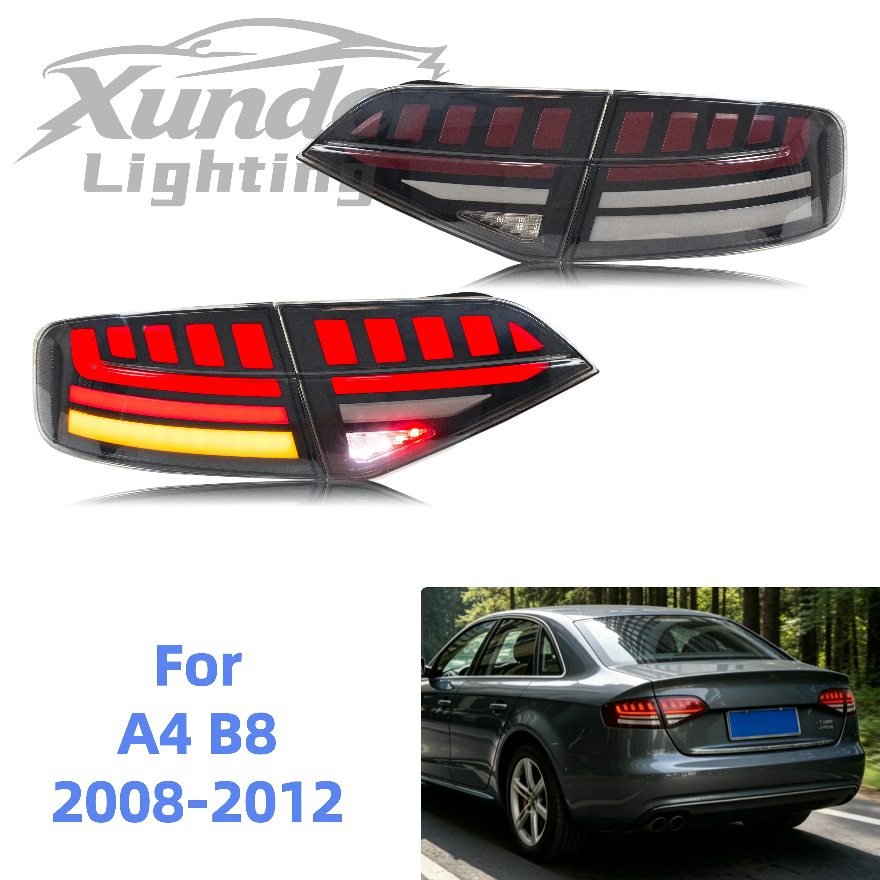 LED-Rückleuchten für Audi A4 2008-2012 B8 Pre-Facelift Blinker-Set [Nicht passend für A4 Kombi / A4 2013-2015]