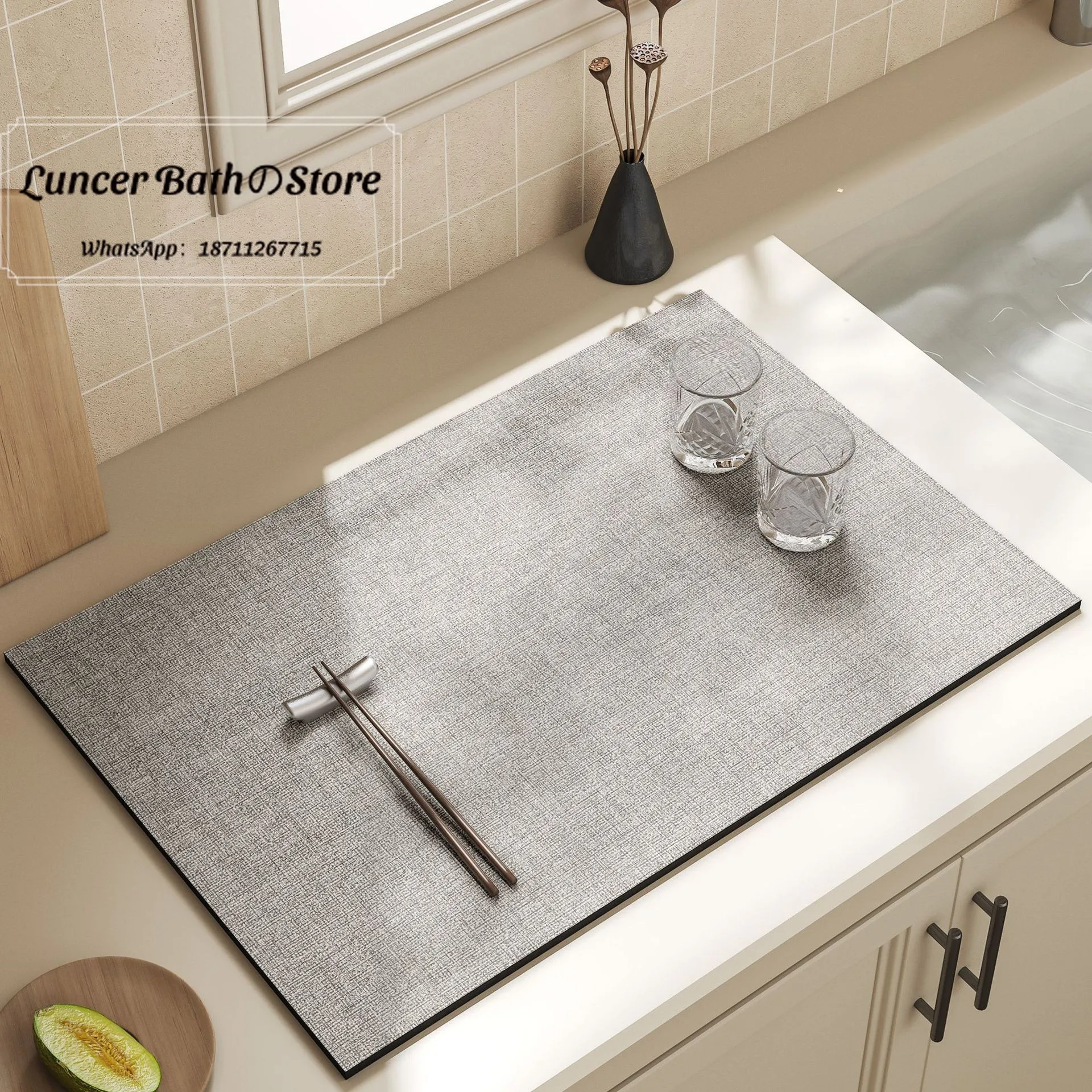 Cross-border diatom mud drain pad Household water absorption quick-drying bar can be wiped, leave-in and easy to take care of