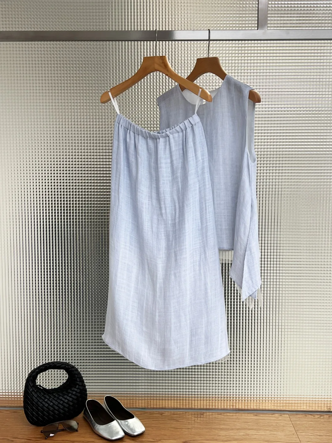 2026 Summer New Linen Sleeveless Top and Skirt Two-piece Set