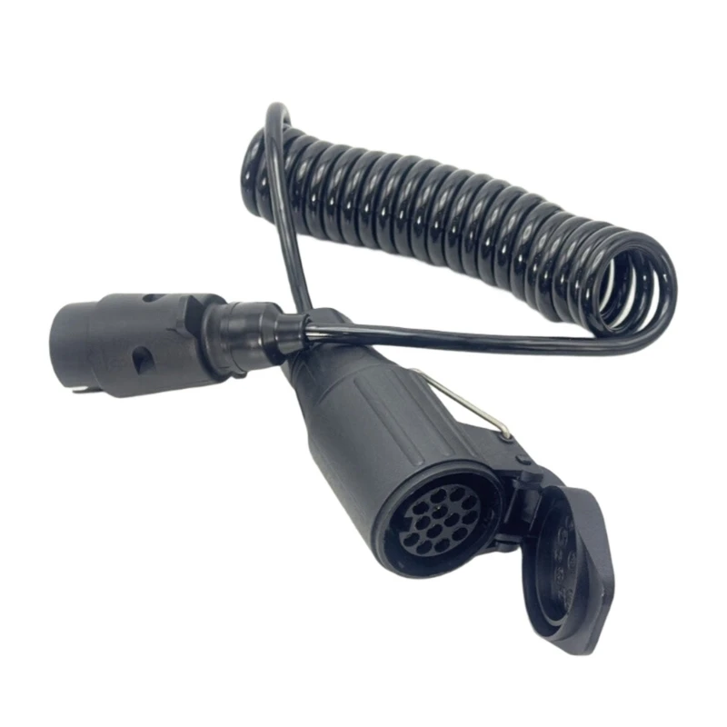 

H3CE 7 Way to 13 Pin Trailer Wiring Harness 12V ABS Spring Coiled Cord for RVs Campers Towing Connector Cable