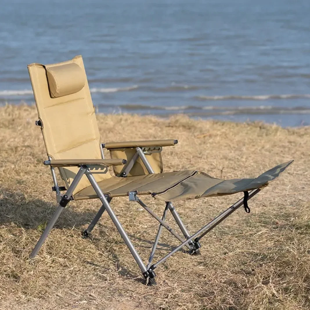 Outdoor adjustable chair, camping wild fur seal chair, folding with stomping, sitting and lying down for lunch break