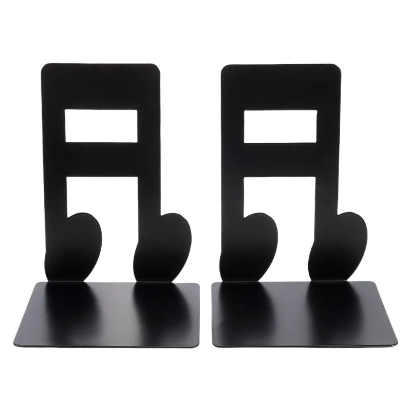 2ps Книга заканчивается для полков выдолбленные музыкальные записки Metal Bookends Тяжелу